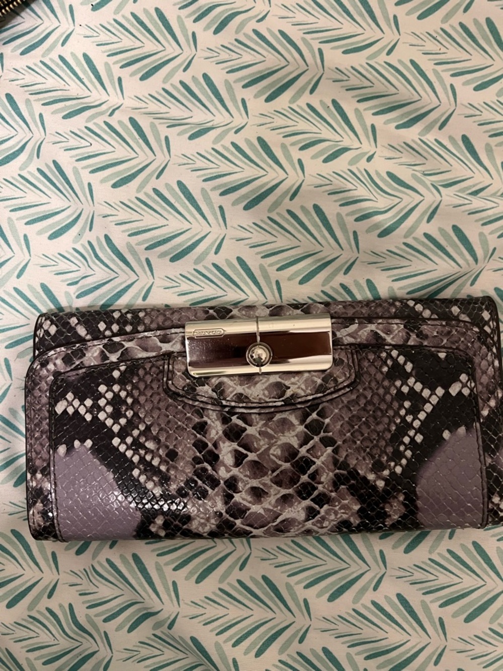 Coach Kristin Python-Embossed Slim Envelope Wallet